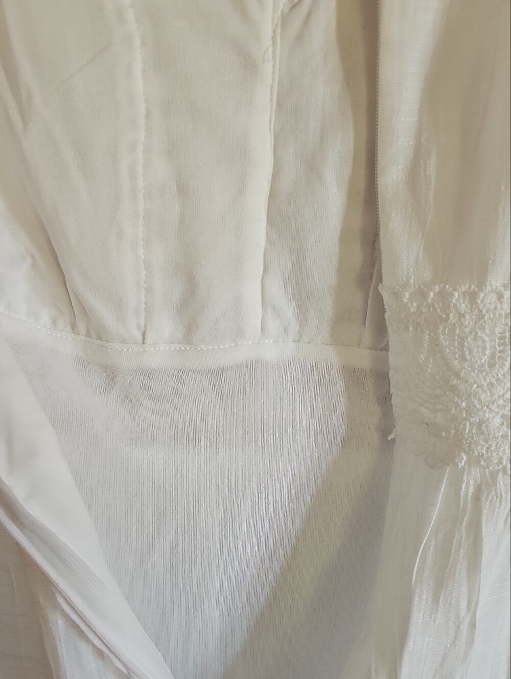 Rebellion White V-Neck Lace-Trim Maxi Dress - Picture 8 of 11